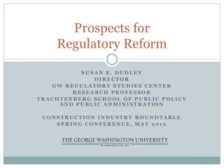Prospects for Regulatory Reform