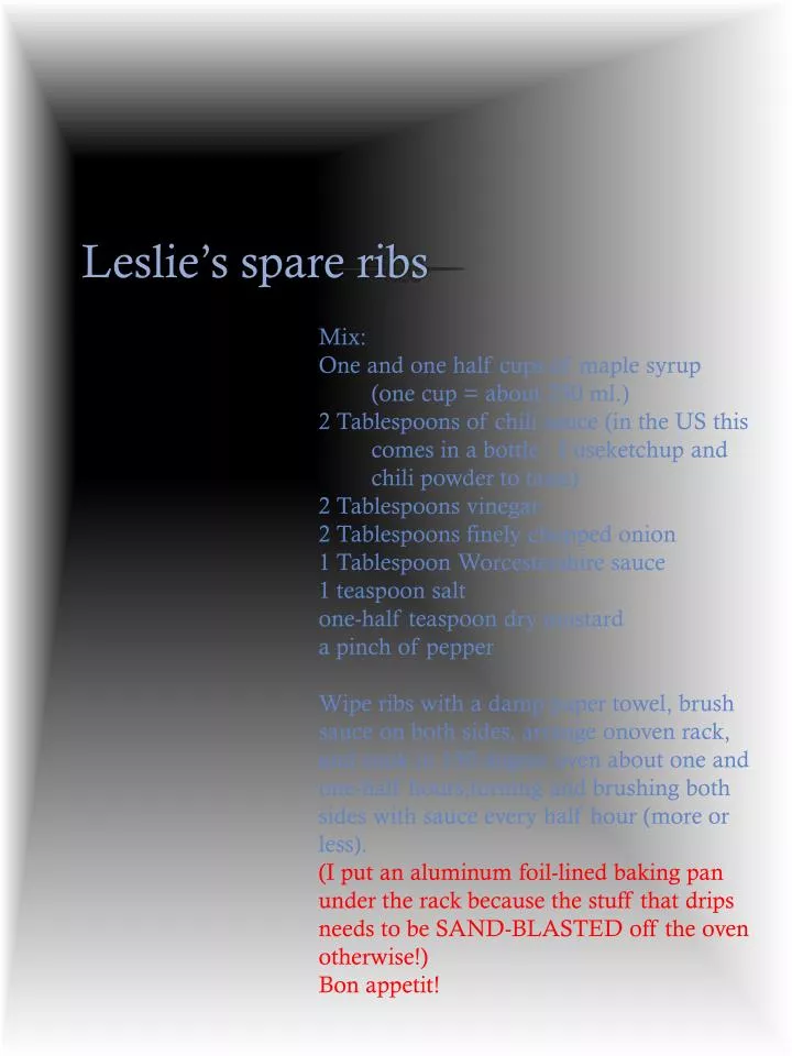 leslie s spare ribs
