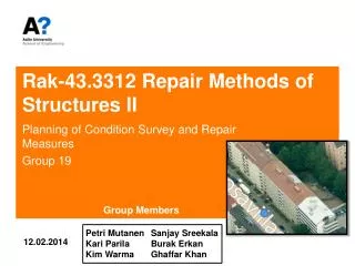 Rak-43.3312 Repair Methods of Structures II