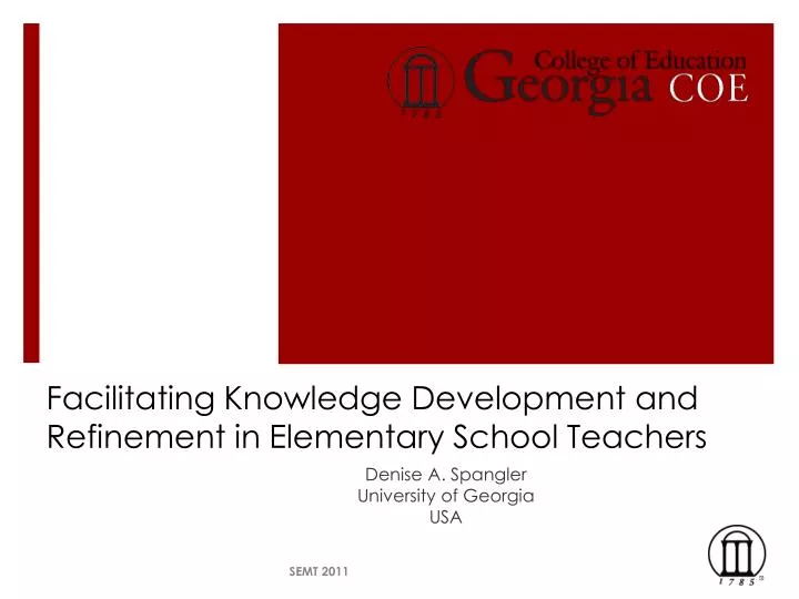 facilitating knowledge development and refinement in elementary school teachers