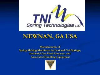TNI SPRING TECHNOLOGIES, LLC. NEWNAN, GA. USA. Mail: PO Box 73439 Newnan, GA. 30271