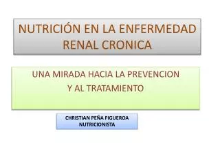 nutrici n en la enfermedad renal cronica