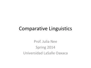 Comparative Linguistics