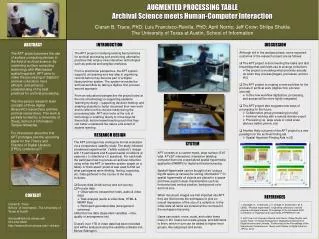 AUGMENTED PROCESSING TABLE Archival Science meets Human-Computer Interaction