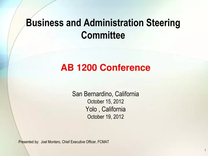 business and administration steering committee