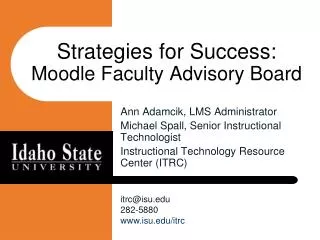 Strategies for Success: Moodle Faculty Advisory Board