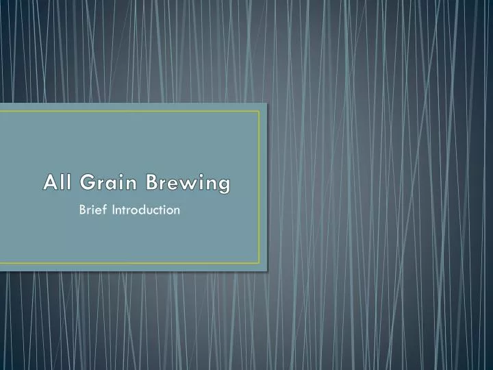 all grain brewing