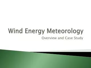 Wind Energy Meteorology