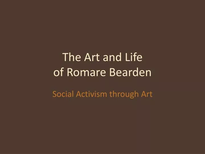 the art and life of romare bearden