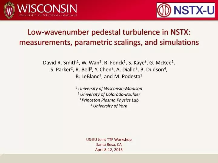 low wavenumber pedestal turbulence in nstx measurements parametric scalings and simulations
