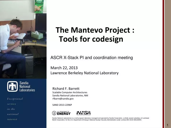 the mantevo project tools for codesign