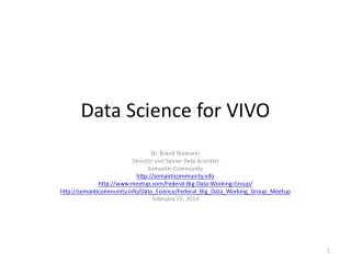 Data Science for VIVO