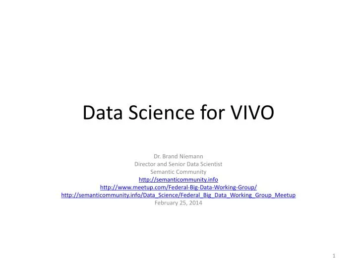 data science for vivo