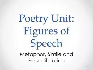 Poetry Unit: Figures of Speech