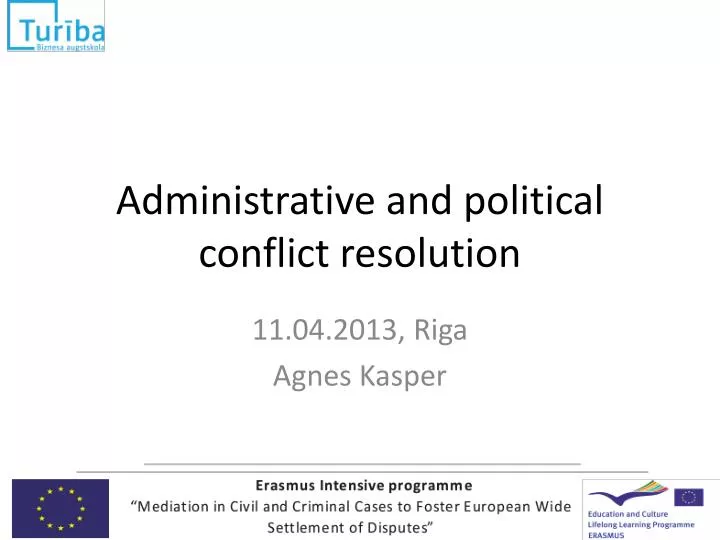 administrative and political conflict resolution