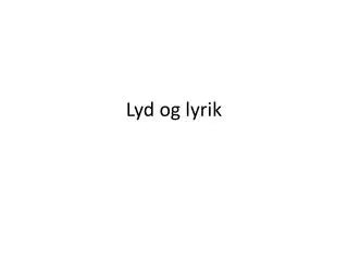 Lyd og lyrik