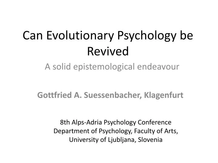 can evolutionary psychology be revived