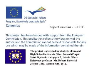 Project Comenius - EPEITE