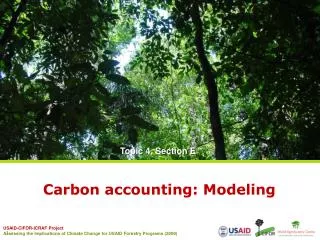 Carbon accounting: Modeling