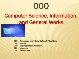 000 Computer Science, Information, and General Works