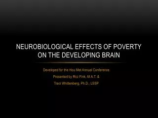 Neurobiological Effects of Poverty on the Developing Brain