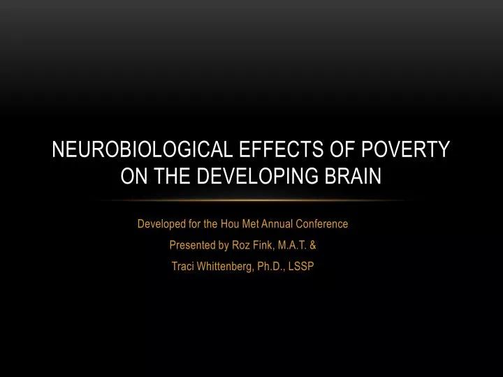 neurobiological effects of poverty on the developing brain