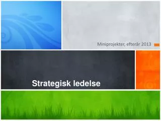 strategisk ledelse