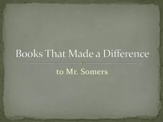 Books That Made a Difference