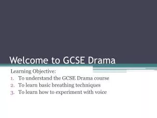 Welcome to GCSE Drama