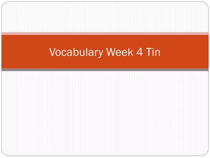 vocabulary week 4 tin