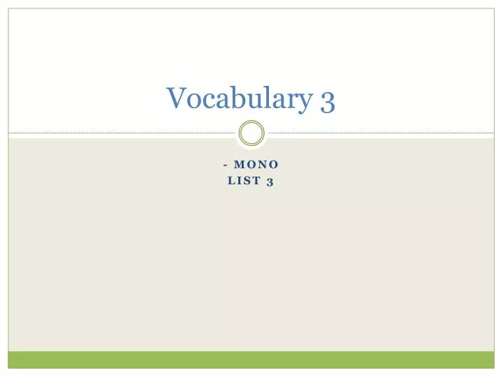 vocabulary 3