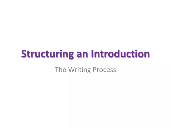 structuring an introduction
