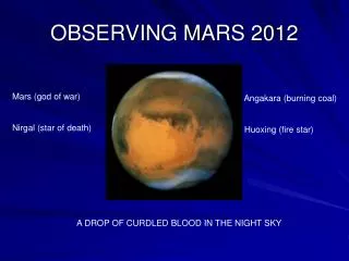 observing mars 2012