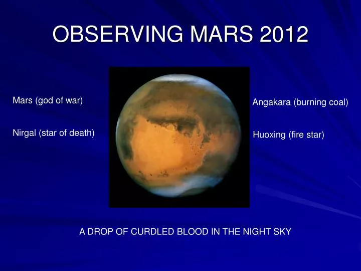 observing mars 2012