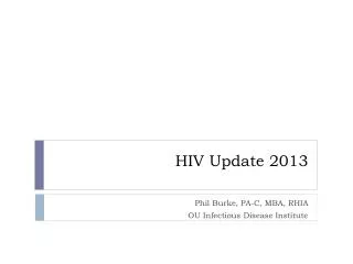 HIV Update 2013