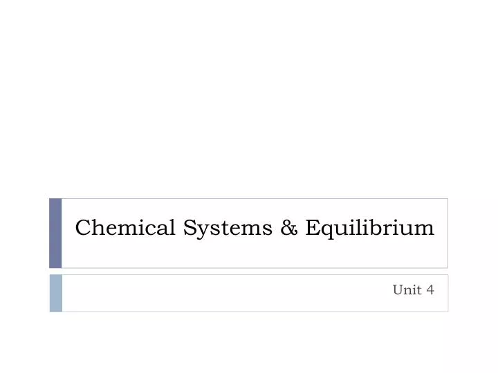 chemical systems equilibrium