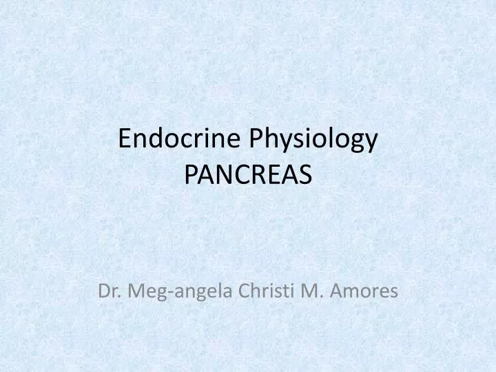 endocrine physiology pancreas