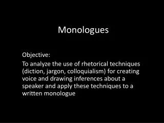 Monologues