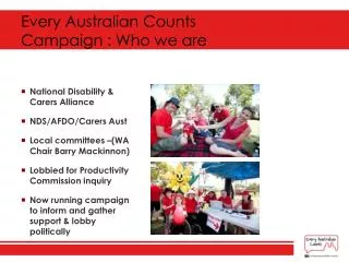 Every Australian Counts Campaign : Who we are