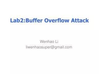 Lab2:Buffer Overflow Attack