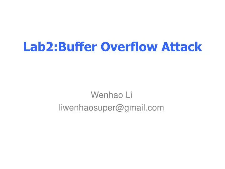 lab2 buffer overflow attack