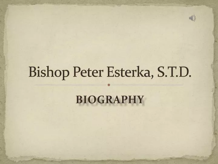 bishop peter esterka s t d