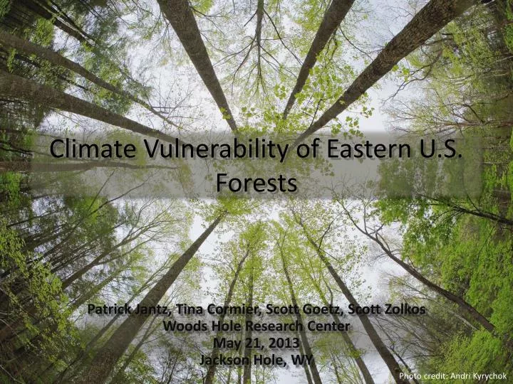 climate vulnerability of eastern u s forests