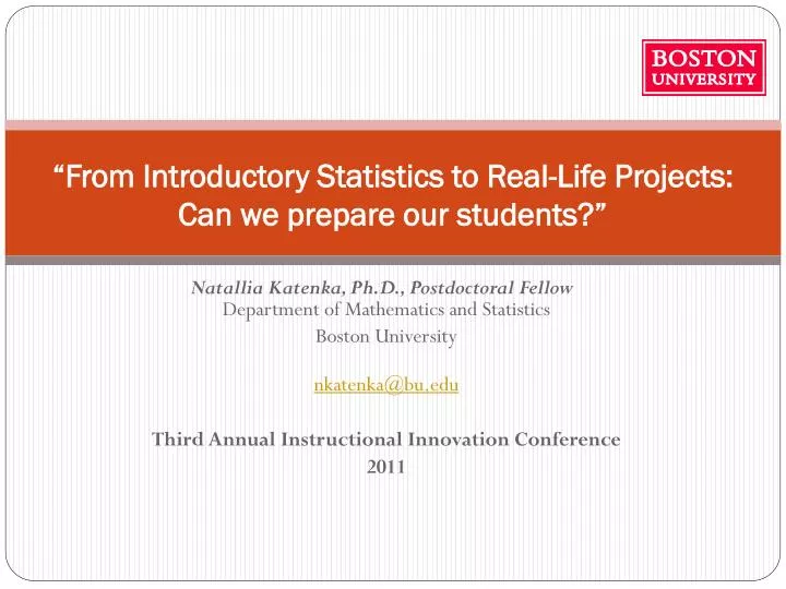 from introductory statistics to real life projects can we prepare our students