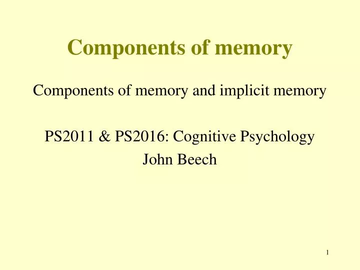 components of memory