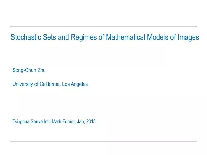 stochastic sets and regimes of mathematical models of images