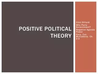 Positive Political Theory