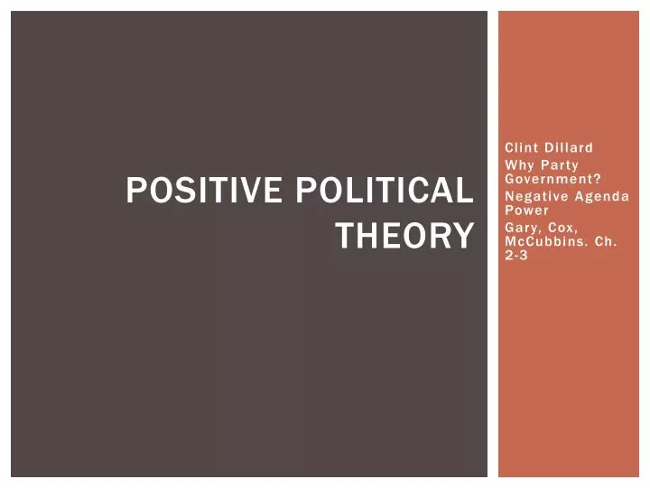 positive political theory