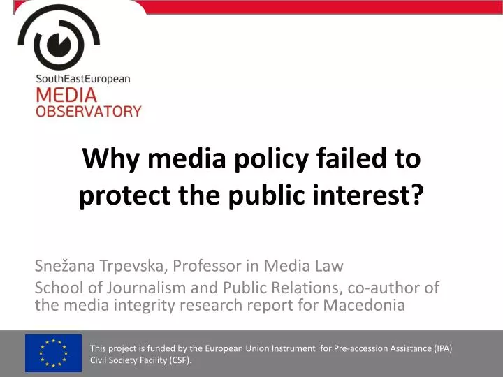 why media policy failed to protect the public interest