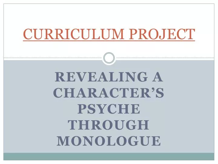 curriculum project
